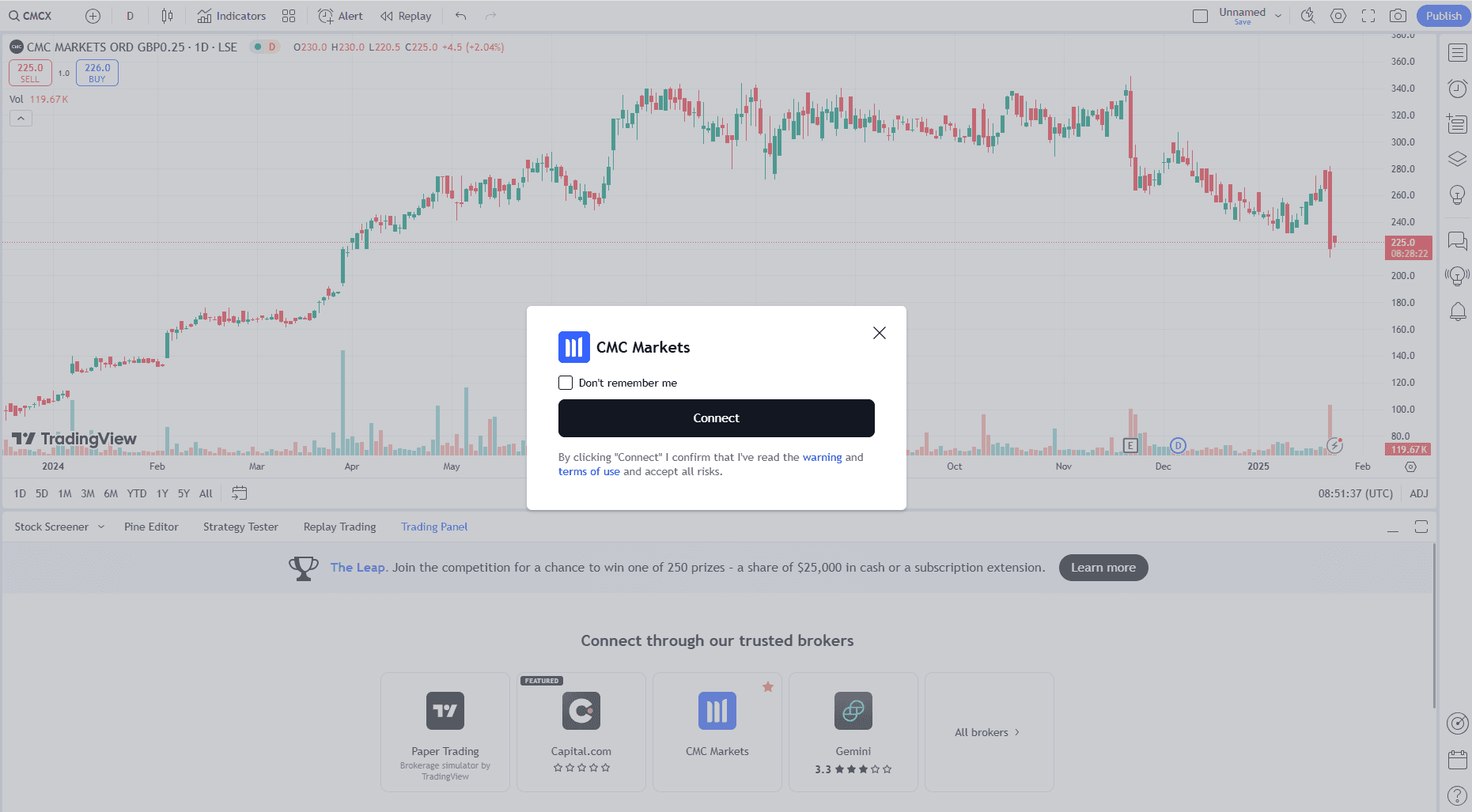 TradingView - how to get started - Connecting to CMC